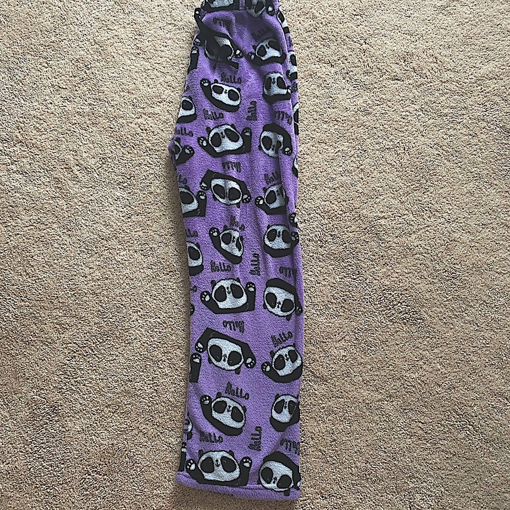 Kids Purple Panda Fleece Pajama Pants